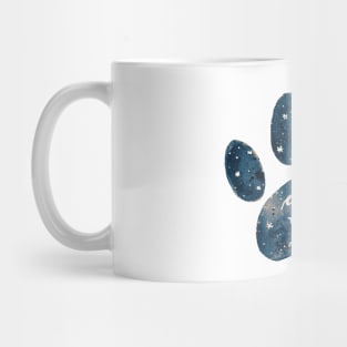 Adopt don't shop watercolor galaxy paw - blue Mug